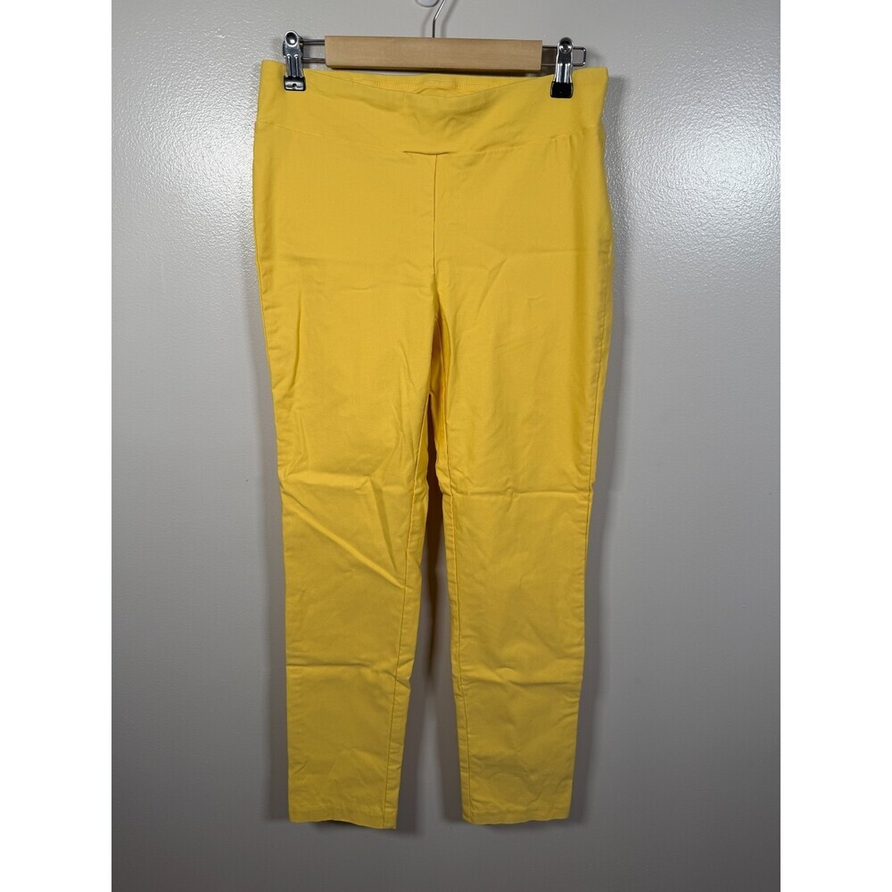 J. Mclaughlin Masie Pants Size 10 Yellow Tummy Control Pull On Comfy Casual